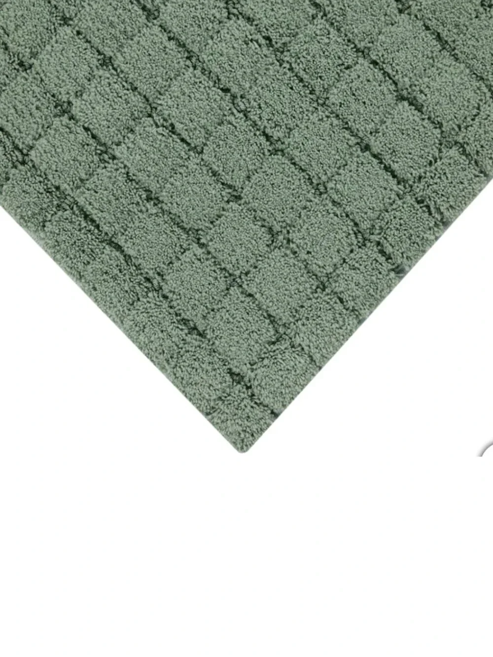 Soft Textured Grid Bathroom Bath Rug Green Devgiri 24